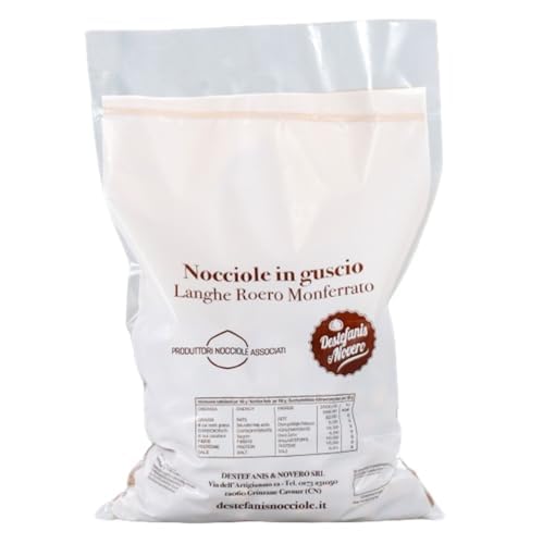 Destefanis & Novero | Avellanas con cáscara del Piamonte, frutos secos en prácticas monodosis, ricos en fósforo y potasio, perfectos para tomar el sol y para enriquecer postres y helados, 3 x 750gr