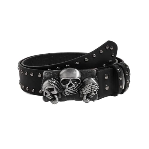 Cinturón de remache punk negro accesorio gótico rockero unisex