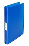Q-Connect KF02905 Ringbuch / 12 Stück/ A4 4-Ring 25 mm / Farbe: Blau Transparent/ aus Starkem Transluzente PP-Folie / 31 mm Rücken/ Ringhefter Plastik/ Ringordner Schmal Dünne Ordner