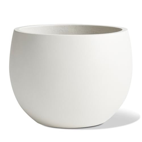 Heyzier Ball Concrete Planter Outdoor Indoor, Large Tall Cement Plant