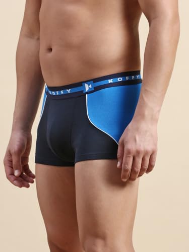 Image of KOFFY Pliable Cotton Modal Colorblocked Mini Trunk with Seamless Waistband