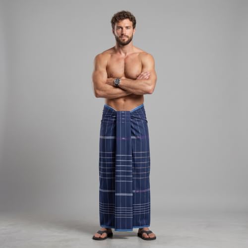 Image of Men's Cotton Lungi | Soft Breathable Wrap Around Lungi | Comfortable Daily & Home Wear for Men