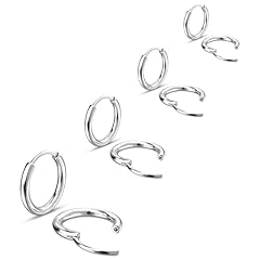 E: Silver (Diameter 8mm/10mm/12mm/14mm),4 Pairs