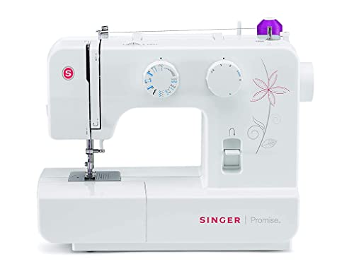 Singer Promise 1412 Automatic Zig-Zag Electric Sewing Machine, 12 Built-in Stitches, 18 Stitch Functions (White) Metal Frame