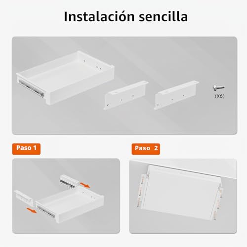 Miniatura 7 de Cajón De Almacenamiento Bajo Escritorio 40 Cm De Ancho Organizador Deslizante Suave Para Escritorio Regulable Y Oficina En Casa, Carga Máx. 8 Kg, Deslizamiento Silencioso