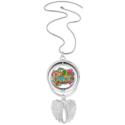Collier ailes d'ange d'exception et pendentif graffiti de Thaïlande aux finitions soignées