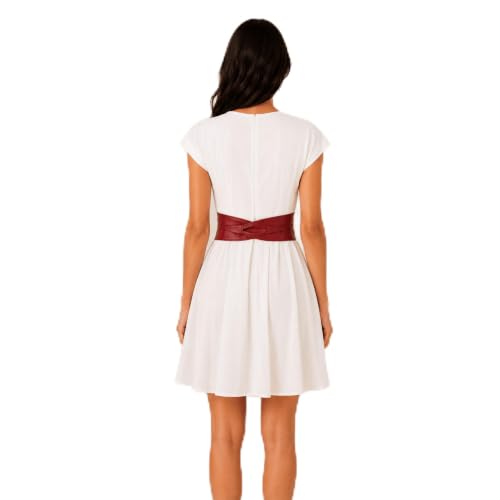 FASHIONGEN - Woman Italian leather Obi belt CASSIANE - Burgundy L-XL