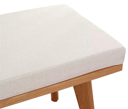 Genérico Cojín versátil para Banco de Interior y Exterior: 120 cm/150 cm/100 cm/90 cm x 40 cm/35 cm/30 cm. Antideslizante para terrazas Jardines sillones Columpios y Muebles de Porche (Blanco 200 x 4