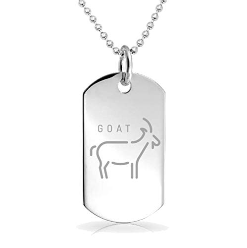 Epic Designs Goat Greatest of all time Custom Engraved Pendant Charm with Necklace Keychain Jewelry or Bags