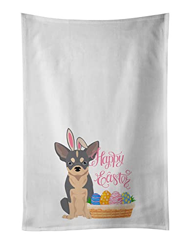 Caroline's Treasures WDK4980WTKT Blue and White Chihuahua Easter White Kitchen Towel Set of 2 Dish Towels Decorative Bathroom Hand Towel for Hand, Face, Hair, Yoga, Tea, Dishcloth, 19 X 25, White