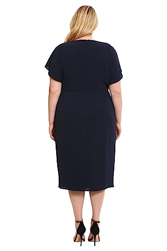Image of Maggy London Women's Dresses Boat Neck Flutter Sleeve Dress Occasion Event Guest of