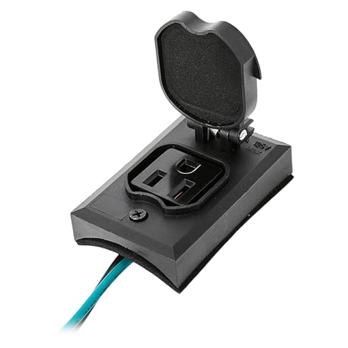 Fenteer Lamp Post Outlet Light Pole Plug Heavy Duty,Versatile Black Weather Resistant 125V 15A Ground Outdoor Convenience Outlet