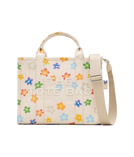 Image of Marc Jacobs Womens The Wild Daisy Canvas Medium Tote Bag White Multi One Size One Size