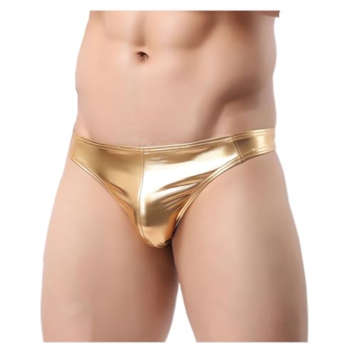 [Getrays] 男性はキラキラしていて、液状金属のローウエストのTシャツ、セクシーな凸袋G文字がJockstrapにつながっていて、キラキラ輝くメンズパンツは、バーの衣装に似合う、ダンスパーティーシームレスビキニパンツ - Getrays - 商品画像