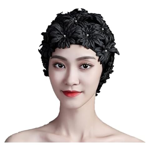 PURFUN Vintage 3D Flowers Swim Cap Cover