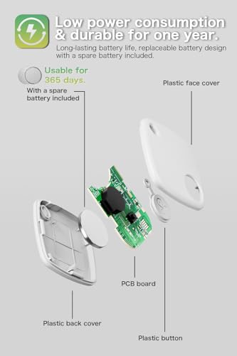Image of Android Compatible Smart Tracker Tag- Tracker Tags for Android Phones, Supports Google Find My Device, 2026 New Model (2, White)