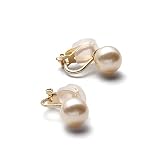 [VOTRE COUTURE] 国産パールイヤリング ゴールド グランプレミアム 選べるカラー パール 真珠 6mm 8mm 10mm珠 ブランド10年保証 (真鍮製_クリークイエロー, 6mm)