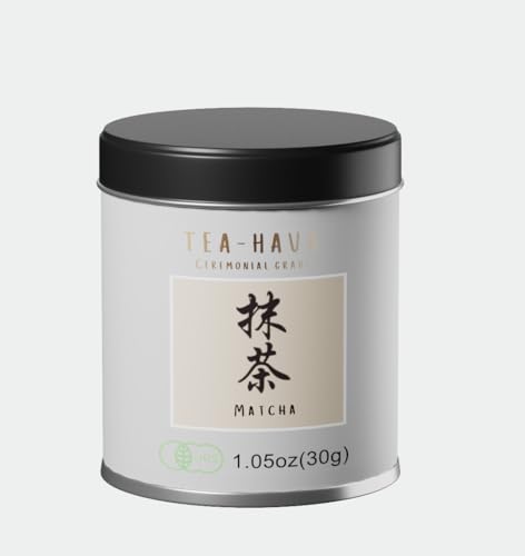 TEA-HAVA: CERTIFIED JAPANESE ORGANIC Matcha Superior Ceremonial Blend – Authentic Japanese First Harvest Ceremonial Grade AA (100% Organic) Matcha Green Tea Powder from Uji