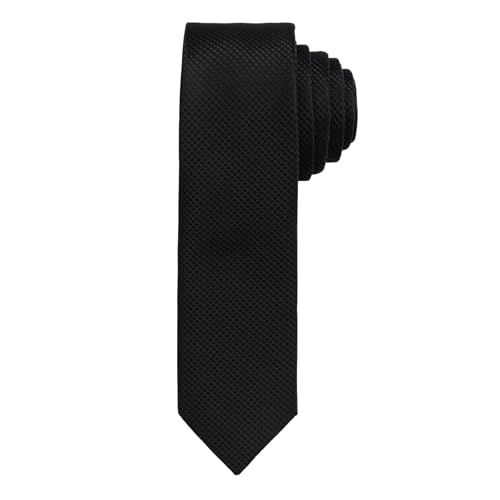 &COLLAR Men's Black Slim Necktie for Weddings & Formal Wear