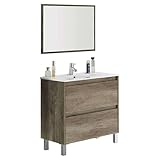 ARKITMOBEL Habitdesign 305040H - Mueble de Baño Dakota con Dos Cajones y Espejo, Color Nordik