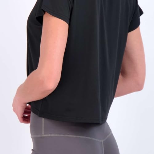 Real Essentials 5 Pack: Womens Crop Top High Waist Quick Dry Fit Active Wear Yoga Workout Athletic Running Gym Exercise Ladies Short Sleeve Crew Neck Moisture Wicking Tees T-Shirt Summer thumb #3