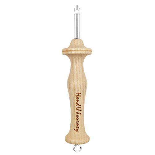Wool Queen 10# Regular Size Wooden Handle Punch Needle Rug Hooking Tool