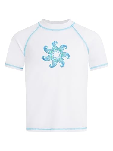 Image of Kanu Surf Girls' Jade Rash Guard UPF 50+ Sun Protection Short Sleeve Swim Shirt