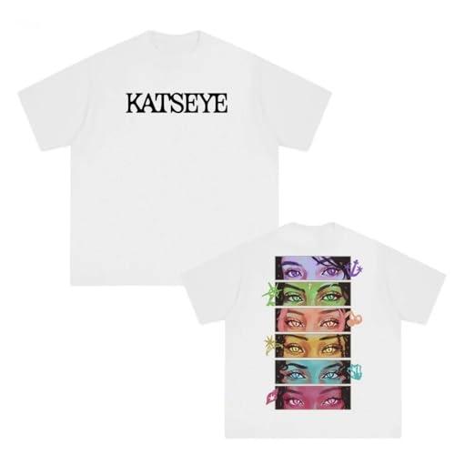 KATSEYE Merch Camiseta Unisex Algodón Moda Manga Corta Harajuku Estilo Hip-Hop Verano Camiseta-White||x_s