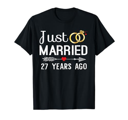 Just Married 27 Years Ago 27th Anniversary Gift for Couple T-Shirt