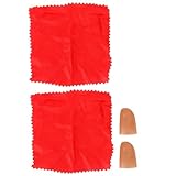 Kisangel Accessoires de Scène Créatifs 1 Set de Bouts de Doigts Faux en Tissu Rouge pour Tour de Foulard Magique Disparaissant et Production Lors de Spectacles et Fêtes