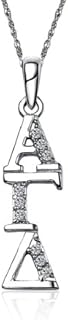 Greek Star Alpha Gamma Delta Vertical Silver Lavalier (AGD-P001)