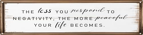 Aimlayton Negativity Response Metal Sign 4x16in Motivational Plaque for Yoga Room Meditation Wall Art
