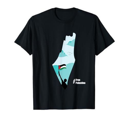 Carte de la Palestine avec drapeau national Palestinien T-Shirt