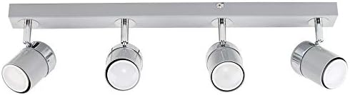 MiniSun Modern 4 Way Straight Bar Ceiling Spotlight Fitting in a Polished Chrome Finish