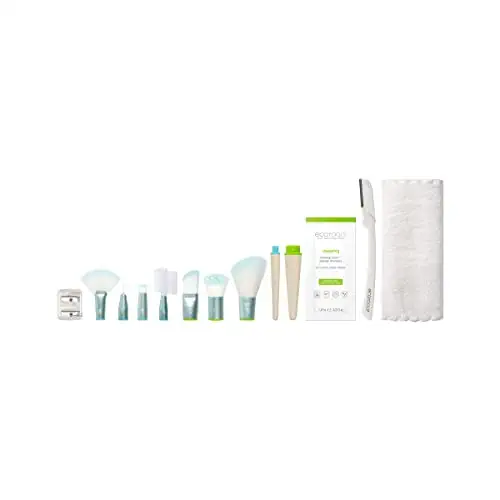 EcoTools Limited Edition 12 Days of Bliss Interchangeable Makeup Brush Set, For Blush, Eyeshadow, Foundation, &amp; Brows, For Wife, Spouse, Girlfriend, Significant Other, or Daughter, 13 Piece Gift Set