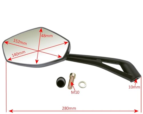 Seitenspiegel für Peugeot Speedfight 3/4-2x Rückspiegel links & rechts, M10 Rechtsgewinde, E-geprüft - Spiegel Set passend für Streetzone, Generic Trigger