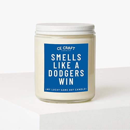 Ce Craft - Smells Like A Dodgers Win Candle - Funny Birthday Gift For Him - Baseball Themed Gift - Gift For Dad, Boyfriend - Dodgers Gift (Champagne Toast) #TOP1