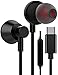 Écouteurs USB C, Écouteurs Intra-Auriculaires Écouteur Type C en Nylon Tressé Oreillettes Filaires Anti-Bruit Casque Ergonomique Stéréo Micro pour Samsung S20 FE/S22 Ultra/S21/Oneplus 9 Pro/Nord/8T