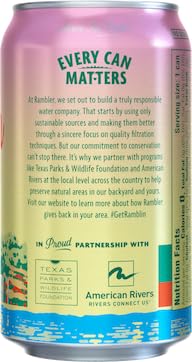 Image of AUTX RAMBLER Sparkling Water, Texas Limestone Mineral Blend, Grapefruit Flavor, 12-Ounce Cans, 12-Pack