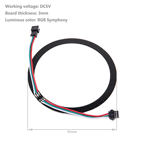Image of 2pcs 35 LEDs WS2812B 5050 RGB LED Pixel Lamp 35 Bits WS2812 Full Dream Color Light DC5V Individually Addressable with Integrated Driver for Arduino