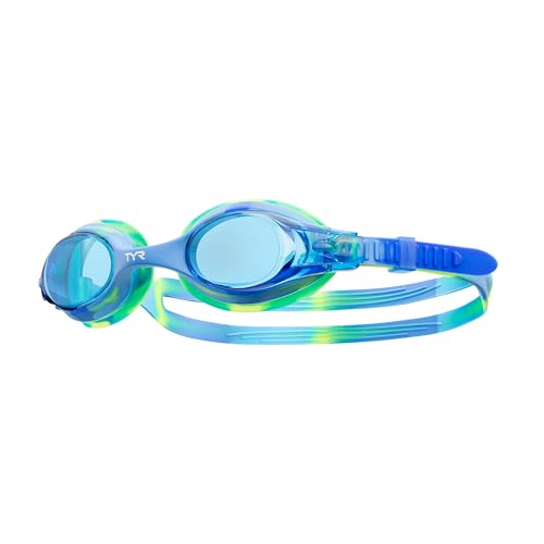 TYR Swimple Tie-Dye Kids' Swim Goggles - Non-Mirrored Swimming Goggles for Competitive Training and...