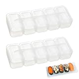 寿司 型 おにぎり 型 にぎり寿司 型 2個セット 5貫 離れやすい 反粘着性 透明 お手入れ簡単 おにぎり/軍艦/寿司 DIY調理用 自宅 飲食店 業務 おにぎりメーカー キッチン用品 料理 便利グッズ