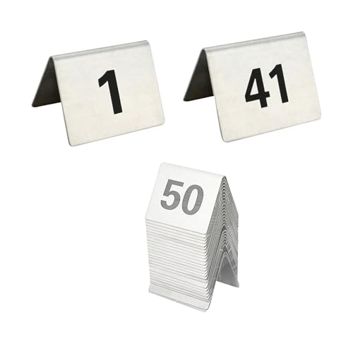 Cartes de numéros de table 1-50 pour optimiser le service des cafés et bistros
