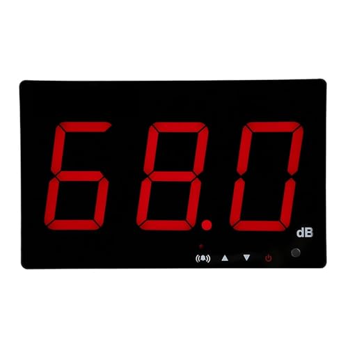 Décibelmètre, 30~130dB Sonomètre de Numérique Monté au Mur avec Affichage LCD, Sonomètre Professionnel avec Seuils d'Alarme Fixés, USB Lecteur de Niveau de Pression Sonore, SW-525A