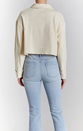 Image of O A T NEW YORK Women's Luxury Clothing Short Sleeve Pull on Cropped Sweater, Comfortable & Stylish