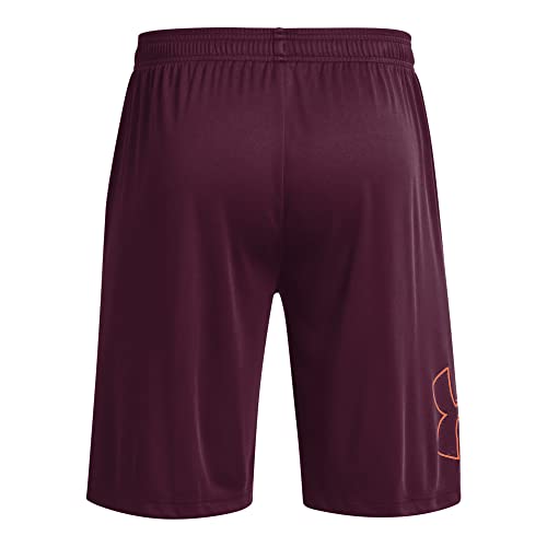 Image of Under Armour Men's Tech Graphic 10 inch Shorts, (572) Purple Stone / / Orange Blast, Small