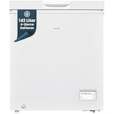 homeX Gefriertruhe, Tiefkühltruhe klein - 142L Nutzinhalt, 4-Sterne Gefrieren, Super-Frost-Funktion, Kühltruhe inkl. Ablagekorb, LED-Display, elektronische Temperaturregelung, leise 40 dB, weiß