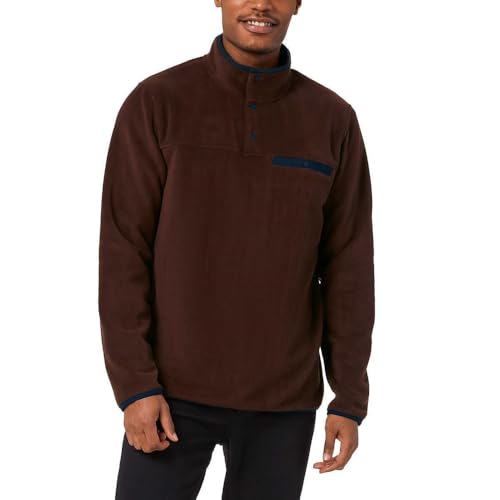 32 Degrees Men’s ¼ Snap Pullover (US, Alpha, Medium, Regular, Regular, Red)