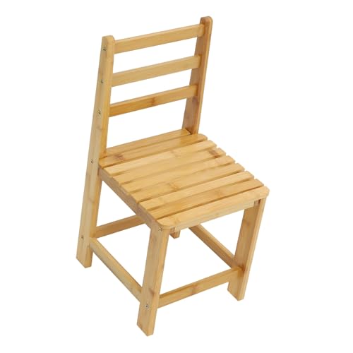 Yardenfun Stable Low Stool Bamboo Small Step Stool for Boys and Girls Adults Bathroom Kitchen and Home Use