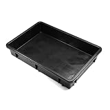 Othmro 1 pezzo Scatola portaoggetti in plastica PP impilabile per parti, scatola antistatica per stivaggio, scatola a sospensione per componenti elettronici, nero, 345 x 220 x 60 mm
